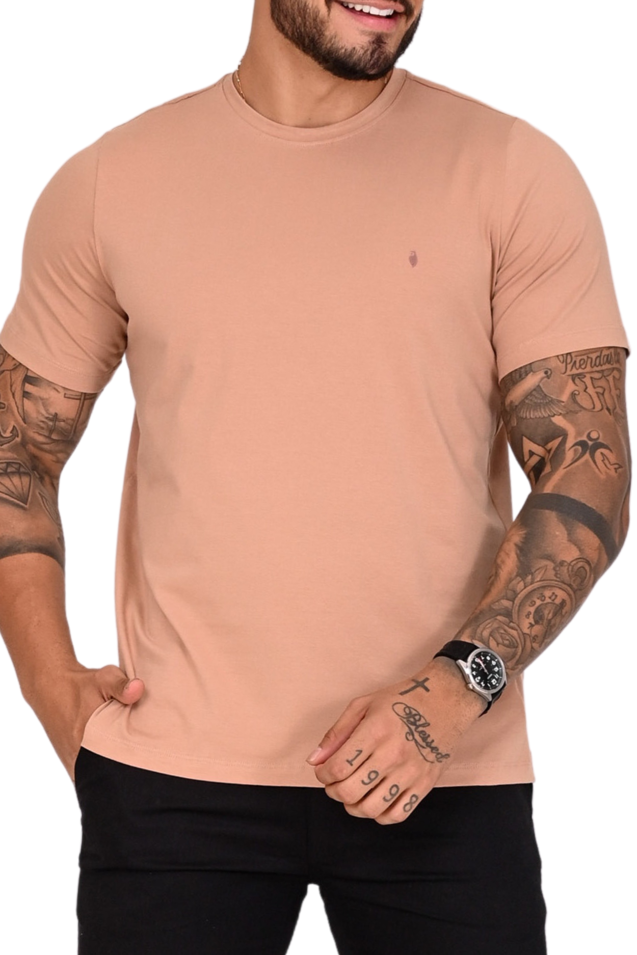 CAMISETA GOLA O- FIO EGPCIO  LISA- VARIAS CORES-PNG